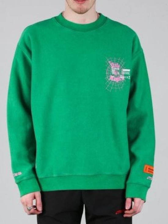 Heron Preston Other - Heron Preston Style Magic Spiderweb Graphic Crewneck Sweatshirt Green L